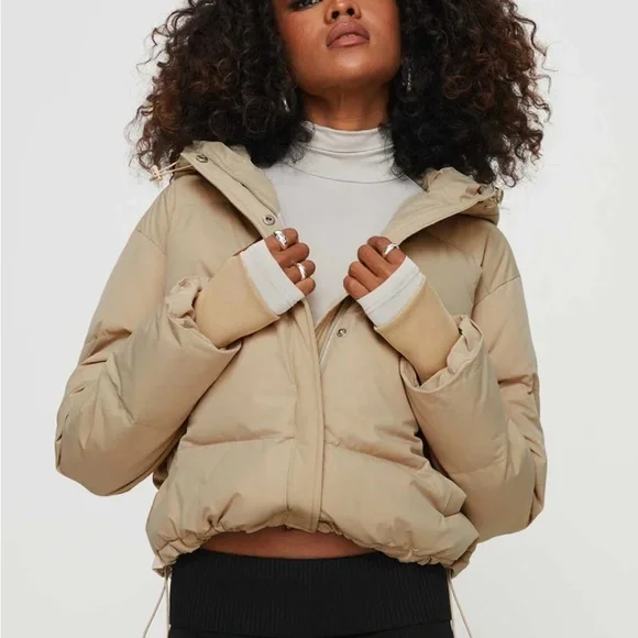 Puffer Coat Missguided Beige Jacket Missguided Jackets Coats